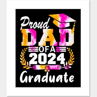 Tie Dye Proud Dad of a 2024 Graduate Class of 2024 Senior Posters and Art